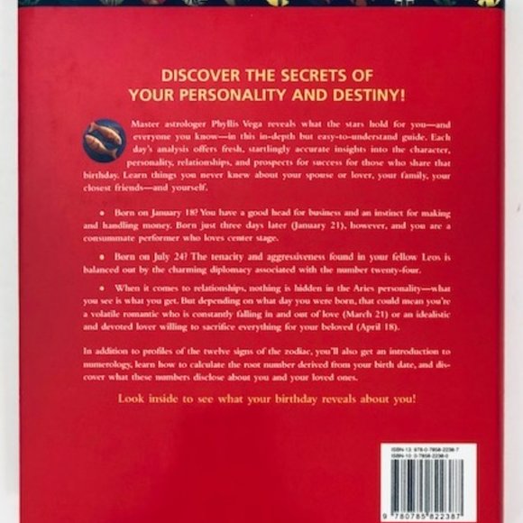 What Your Birthday Reveals about You by Phyllis Vega (2009, Hardcover) Astrology - Picture 4 of 4